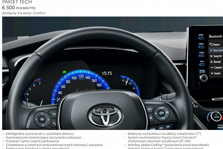 Toyota Corolla Fabrycznie Nowe GWARANCJA WERSJA COMFORT Z PAKIETEM TECH zdjęcie 14