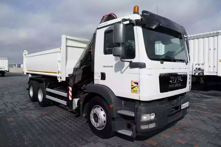 MAN TGM 26.340 / 6X4 / 2 STR WYWROTKA + HDS HIAB 144 / HYDROBURTA / ŁYCHA / zdjęcie 18