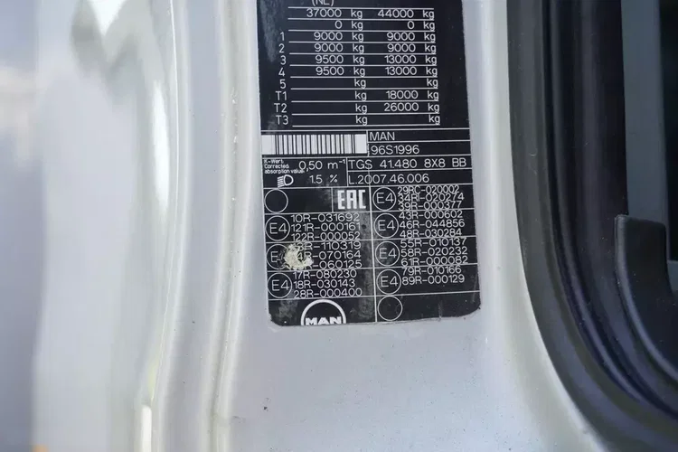 MAN TGS 41.480 8×8 E6/ Kipper HYVA / ładowność 26.2 t / pojemność 25 m3 zdjęcie 18