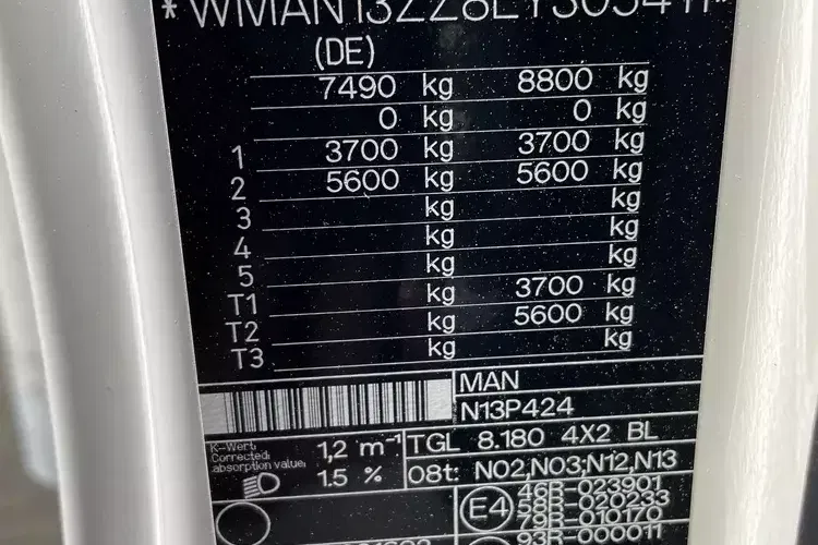 MAN TGL 8.180 Ładownośc 3 tony zdjęcie 8