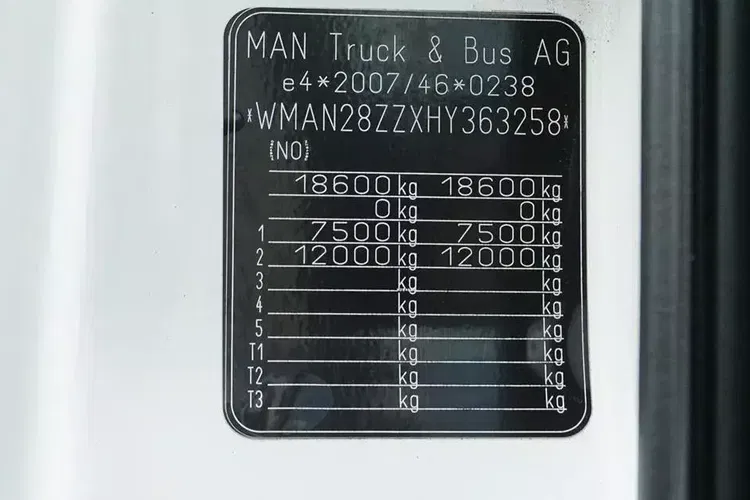 MAN / TGM / 18.340 / EURO 6 / IZOTERMA + WINDA / 18 PALET zdjęcie 11