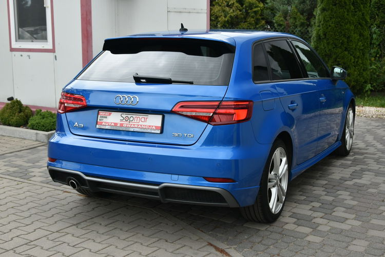 Audi A3 Sportback 30TDi 116KM 2019r. S-line MMINAVi FullLED Climatronic 18" zdjęcie 15