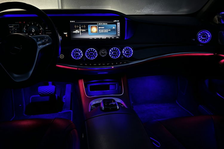 Mercedes S 350 Long Maybach piękny stan pełne wyposażenie TV multibeam zamawiana gwar zdjęcie 48