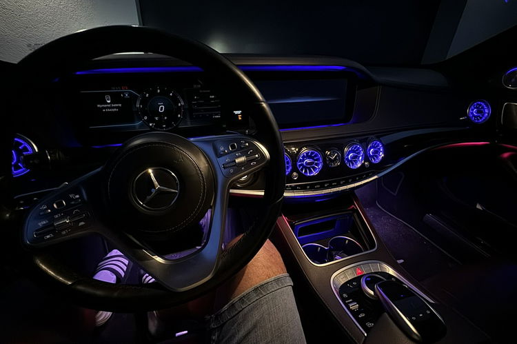 Mercedes S 350 Long Maybach piękny stan pełne wyposażenie TV multibeam zamawiana gwar zdjęcie 64