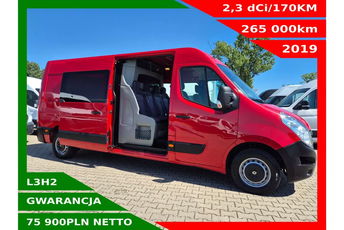 Renault Master L3H2 75900zł NETTO Brygadówka 6-osób 2.3dCi/170KM