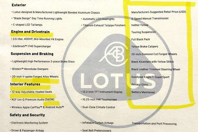 inny LOTUS EMIRA FIRST EDITION 2024 V6 3, 5LITR 400KM 20CAL BEZWYPA zdjęcie 38