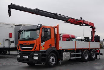 Iveco 420 / 6x2 / SKRZYNIOWY- 6, 5 M / HDS FASSI 185 - 10.4 M / E6 / OŚ PODNOSZONA