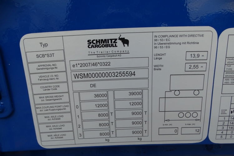 Schmitz / FIRANKA / MEGA / PODNOSZONY DACH / LOW DECK / XL CODE zdjęcie 33