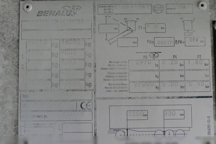 BENALU / WYWROTKA 45 M3 / CAŁA ALUMINIOWA / WAGA: 5 700 KG / KLAPO-DRZWI / 2008 R zdjęcie 29