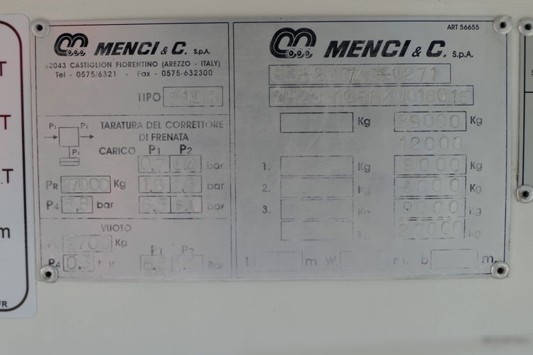 MENCI BENALU 58 m3 / 2020 ROK / KLAPO-DRZWI / OŚ PODNOSZONA / WAGA: 6 200 KG zdjęcie 23