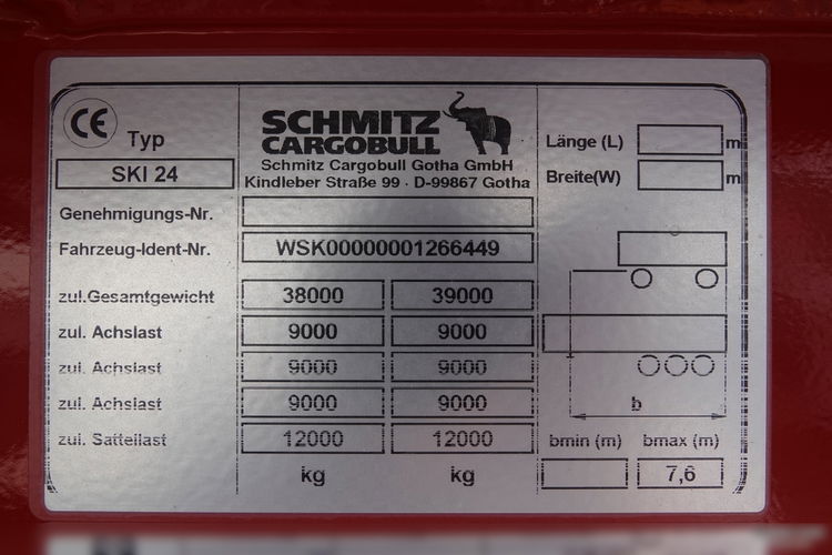 SCHMITZ WYWROTKA 28 m3 / OŚ PODNOSZONA / WAGA: 5200 KG / SPROWADZONA zdjęcie 20