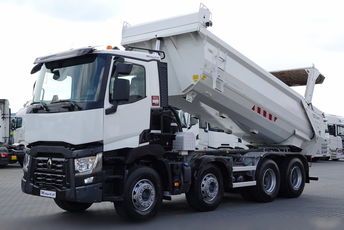 Renault C 430 / 8x4 / WYWROTKA TYLNOZSYP + HYDROKLAPA / ŁADOWNOŚĆ: 18, 5 TON / EURO 6 / 2018 ROK / SPROWADZONY