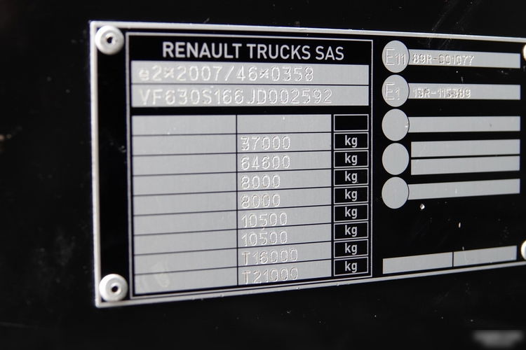 RENAULT C 430 / 8x4 / WYWROTKA TYLNOZSYP + HYDROKLAPA / ŁADOWNOŚĆ: 18, 5 TON / EURO 6 / 2018 ROK / SPROWADZONY zdjęcie 39