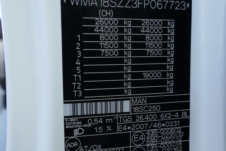 MAN TGS 26.400 / 6x2 / SKRZYNIOWY- 6.8 m + HDS HIAB 477 wysów: 15, 5 m / EURO 6 / OŚ PODNOSZONA / HDS ZA KABINĄ / STEROWANIE RADIOWE zdjęcie 47