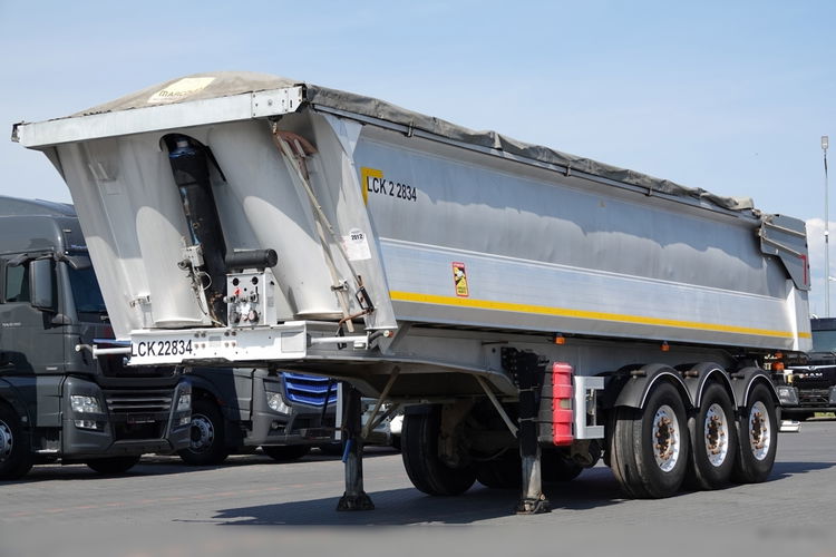BENALU WYWROTKA 27 m3 / ALUMINIOWA / HYDRAULICZNA KLAPA / 2 OSIE PODNOSZONE / WAGA: 5600 KG / SPROWADZONA zdjęcie 2