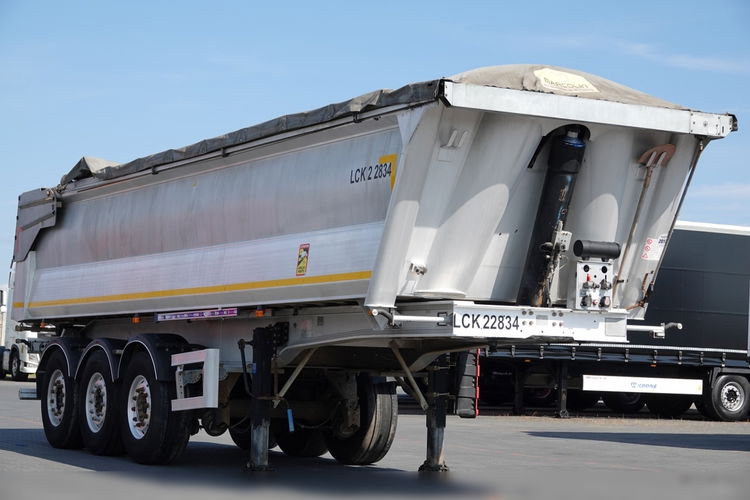 BENALU WYWROTKA 27 m3 / ALUMINIOWA / HYDRAULICZNA KLAPA / 2 OSIE PODNOSZONE / WAGA: 5600 KG / SPROWADZONA zdjęcie 6