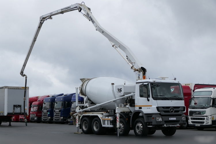 Mercedes ACTROS 3241 / POMPOGRUSZKA / BETONIARKA + POMPA SERMAC 24 M - 3Z24 / EURO 5 / STEROWANIE RADIOWE zdjęcie 2