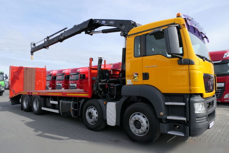 MAN TGS 35.360 / 8x2 / LAWETA + HDS HIAB 211 / OŚ PODNOSZONA / 4 OSIOWY / NAJAZDY HYDRAULICZNE / WCIĄGARKA  zdjęcie 9