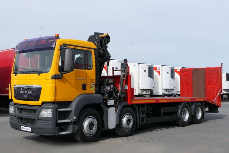 MAN TGS 35.360 / 8x2 / LAWETA + HDS HIAB 211 / OŚ PODNOSZONA / 4 OSIOWY / NAJAZDY HYDRAULICZNE / WCIĄGARKA  zdjęcie 14