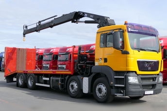 MAN TGS 35.360 / 8x2 / LAWETA + HDS HIAB 211 / OŚ PODNOSZONA / 4 OSIOWY / NAJAZDY HYDRAULICZNE / WCIĄGARKA 