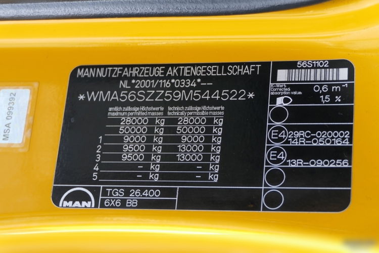 MAN TGS 26. 400 / 6 x 6 / WYWROTKA + HDS PALFINGER 15002 / HYDROBURTA / BORDMATIC / zdjęcie 61