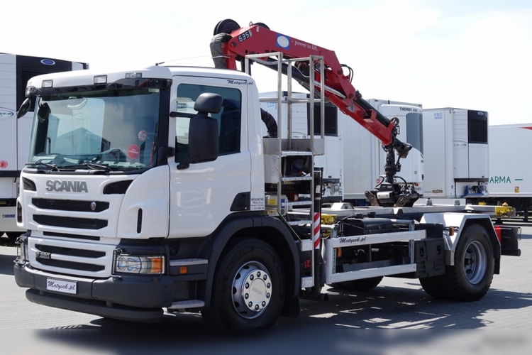 SCANIA P 320 / WYWROTKA BDF + HDS HMF 635 -wysów: 6.8 m / CHWYTAK do złomu / EURO 6 / BDF + KIPPER + HDS / zdjęcie 18