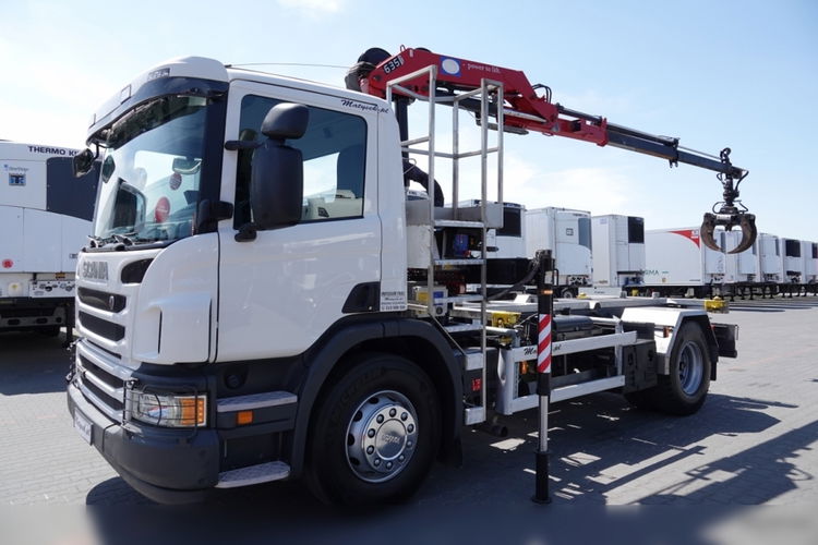 SCANIA P 320 / WYWROTKA BDF + HDS HMF 635 -wysów: 6.8 m / CHWYTAK do złomu / EURO 6 / BDF + KIPPER + HDS / zdjęcie 3