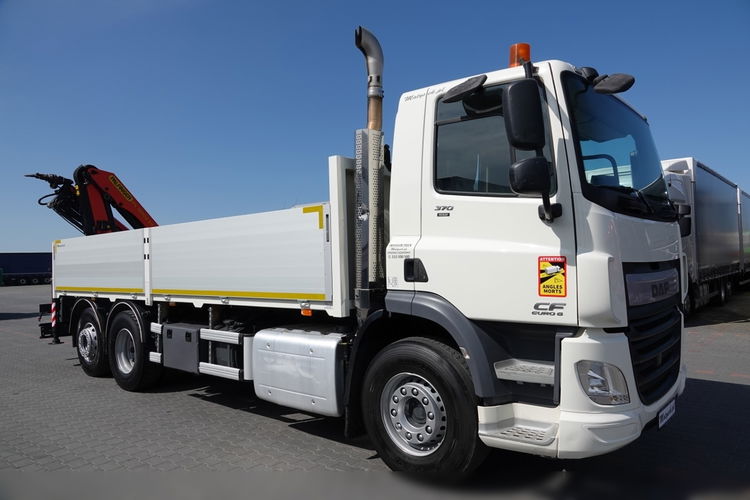 DAF CF 370 / 6x2 / SKRZYNIOWY - paka: 6, 5 m / + HDS PALFINGER PK 18002 - wysów: 10.2 m / EURO 6 / 3 osie / oś podnoszona zdjęcie 21