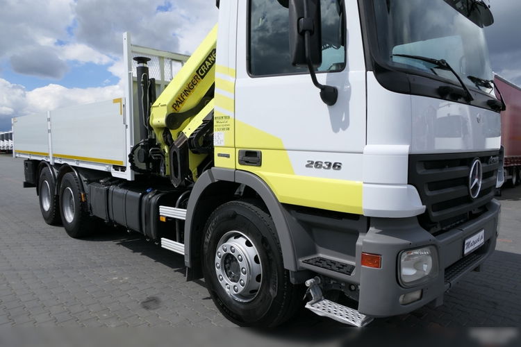 Mercedes ACTROS 26.360 / 6x4 / HDS ZA KABINĄ PALFINGER 20002 -wysów: 10.3 m / SKRZYNIOWY - 6.25m / STEROWANIE RADIOWE / ROTATOR / EPS+SPRZĘGŁO  zdjęcie 15