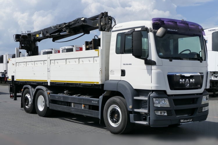 MAN TGS 26.400 / 6X2 / SKRZYNIOWY- 6.3 M / + HDS HIAB 166K wysów: 11 M / UAL / SIODEŁKO / CHYWYTAK DO PALET /OŚ PODNOSZONA zdjęcie 14