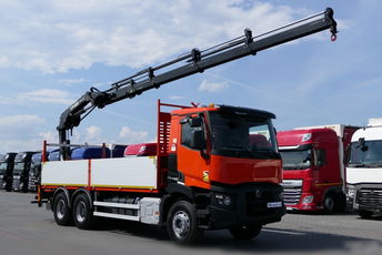 Renault C 430 / 6x4 / SKRZYNIOWY 6,5 M + HDS HIAB 188 12,8 M / STEROWANIE RADIOWE / 2015 / OPONY 100%