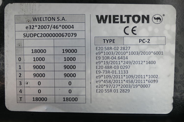 Wielton PRZYCZEPA TANDEM PRZEJAZDOWA FIRANKA - 7.7 m / 60m3 / dach podnoszony / 2019 ROK / zdjęcie 26
