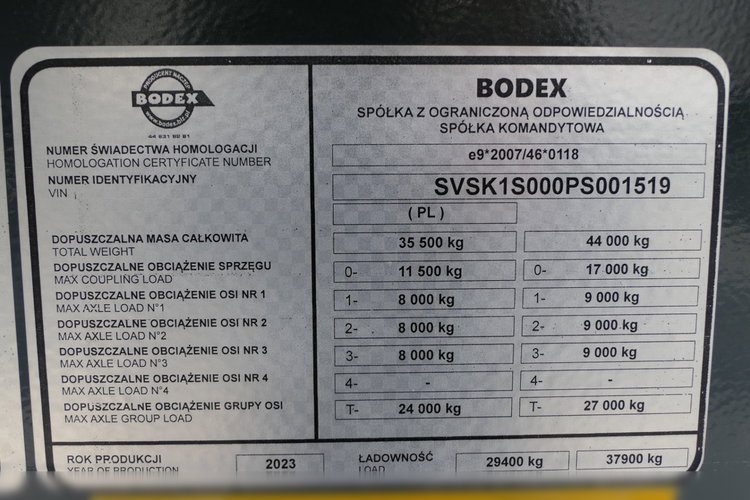 BODEX / WYWROTKA 45 M3 / FABRYCZNIE NOWA / KLAPO-DRZWI / SAF / DOSTĘPNA OD RĘKI zdjęcie 24