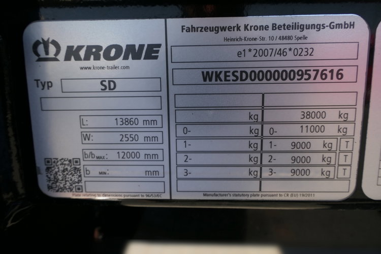 KRONE FIRANKA / 2021 rok / KOSZ NA PALETY / 2 osie podnoszone / STANDARD zdjęcie 24