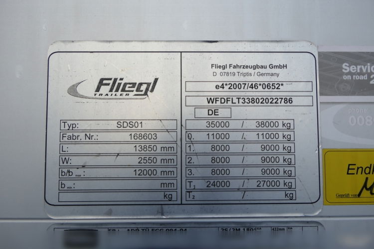 Fliegl / FIRANKA / MEGA / PODNOSZONY DACH / MULDA DO STALI - 9 M / LOW DECK / OŚ PODNOSZONA / 2020 R / zdjęcie 36