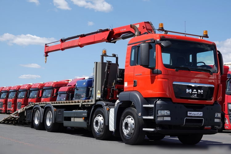 MAN TGS 35.360 / 8x2 / LAWETA + HDS HIAB 166 / OŚ PODNOSZONA / 4 OSIOWY / NAJAZDY HYDRAULICZNE / WCIĄGARKA zdjęcie 11