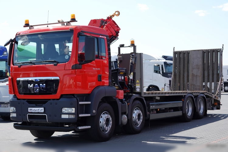 MAN TGS 35.360 / 8x2 / LAWETA + HDS HIAB 166 / OŚ PODNOSZONA / 4 OSIOWY / NAJAZDY HYDRAULICZNE / WCIĄGARKA zdjęcie 15