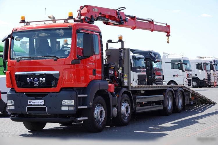 MAN TGS 35.360 / 8x2 / LAWETA + HDS HIAB 166 / OŚ PODNOSZONA / 4 OSIOWY / NAJAZDY HYDRAULICZNE / WCIĄGARKA zdjęcie 3