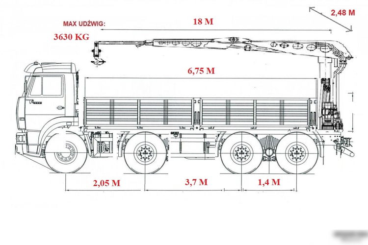 DAF CF 85.460 / 8X4 / PLATFORMA - 7.8 M + HDS MKG HMK 401 / DŹWIG / STEROWANIE RADIOWE / SIODEŁKO / MANUAL / Z NIEMIEC / zdjęcie 64