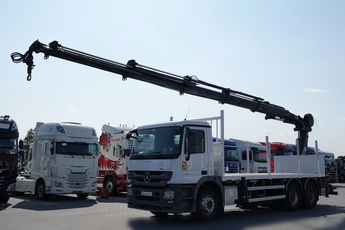 Mercedes ACTROS 2641 / 6x4 / SKRZYNIOWY 6.6 M + HDS HIAB 244 - 5x WYSIEG 15 M / STEROWANIE RADIOWE