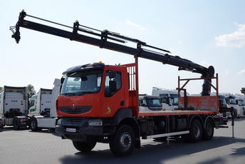 Renault KERAX 430 / 6X4 / SKRZYNIOWY 6.6 M + HDS HIAB XS 211 - 4 WYSIEG 12.6 M / STEROWANIE RADIOWE / 