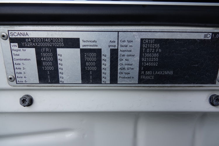 Scania R 580 / V8 / RETARDER / NAWIGACJA / KLIMATYZACJA POSTOJOWA / EURO 6 zdjęcie 80