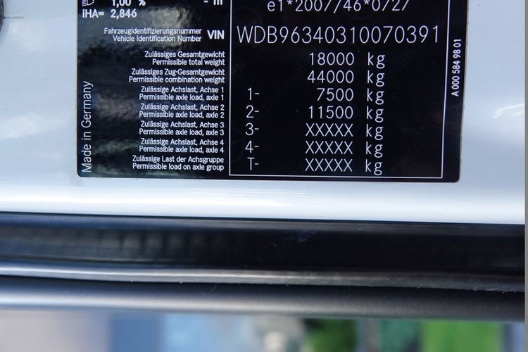 Mercedes ACTROS 1840 / PEŁNY ADR / NISKA KABINA / WAGA: 6200 KG / MAŁY PRZEBIEG zdjęcie 37