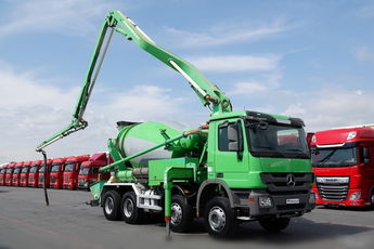 Mercedes ACTROS 3241 / POMPOGRUSZKA / BETONIARKA + POMPA PUTZMEISTER 21 M / EURO 5 / STEROWANIE RADIOWE 