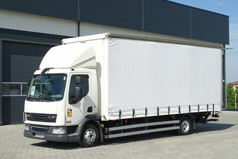 DAF LF 45.210 EEV Firanka Sprowadzony Książka Serwisowa, Poduszki, Winda Dhollandia 1500 kg, Nowe plandeki