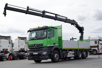 Mercedes AROCS 2636 / 6x4 / 6x2 / 4x4 / SKRZYNIOWY - 6,2 m / + HDS HIAB 192 E-4-wysów 13 m / OŚ SKRĘTNA i PODNOSZONA / EURO 6