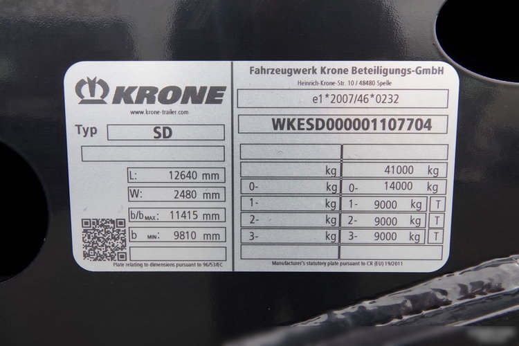KRONE / NACZEPA PODKONTENEROWA / NOWA / 2023 ROK / ROZSUWANY TYŁ / DO WSZYSTKICH KONTENERÓW / OŚ PODNOSZONA / zdjęcie 21