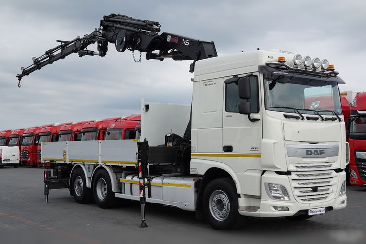 DAF XF 460 / 6x2 / SKRZYNIOWY 6.1 M + HDS HIAB 477 E-6 HIPRO + FLY JIB 100 X-5 WYSÓW 26 METRÓW !!!/ 4 PODPORY / STEROWANIE RADIOWE / EURO 6 zdjęcie 4