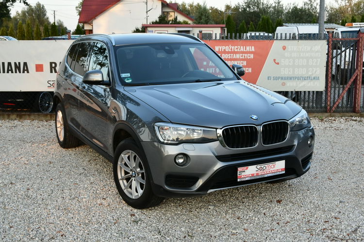 BMW X3 2.0d Automat 2015r. HeadUp el. klapa Keyless Kamera HKaudio rolety HAK zdjęcie 24