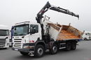 Scania P 380 / 8x4 / WYWROTKA 3 STRONNA + HDS HIAB 175-3x wysów 10m / 2x HYDROBURTA / 2x BORDMATIC / SPROWADZONA  zdjęcie 10